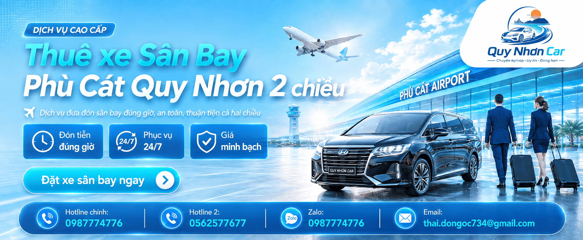 Dịch vụ thuê xe sân bay Phù Cát Quy Nhơn Car